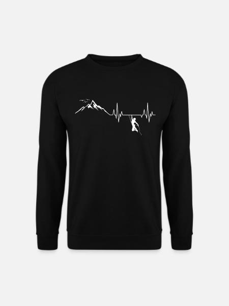 Klettern Herzschlag Berge Kletterer EKG Berg - Unisex Pullover - Schwarz