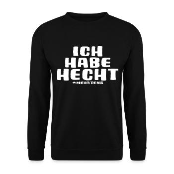 angeln raubfisch catch and release hecht - Unisex Pullover - Schwarz - Vorne - Alina (178cm) & Michal (187cm)