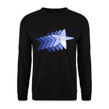 meer moin moin meerweh seestern mit möwe - Unisex Pullover - Schwarz - Vorne - Alina (178cm) & Michal (187cm)