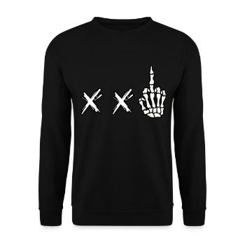 Straight Kiss Death Punk - Unisex Sweatshirt - black - Front - Alina (178cm) & Michal (187cm)