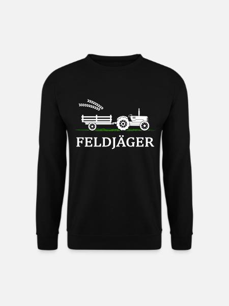 Traktor Feldjäger Dorfkind Bauernhof Landei - Unisex Pullover - Schwarz