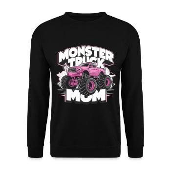 Monster Truck Mom für Frauen und Mädchen - Unisex Pullover - Schwarz - Vorne - Alina (178cm) & Michal (187cm)