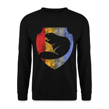 Biber - Unisex Pullover - Schwarz - Vorne - Alina (178cm) & Michal (187cm)