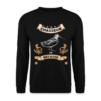 Chasseur accro à la bécasse - Sweat-shirt Unisexe - noir - Devant - Alina (178cm) & Michal (187cm)