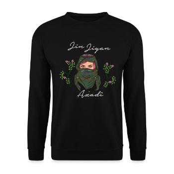 Jin Jiyan Azadî Kurdistan Kurdish Kurdish - Unisex Sweatshirt - black - Front - Alina (178cm) & Michal (187cm)