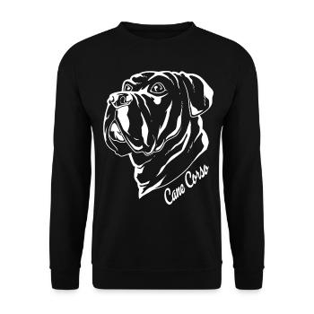 Dessin de Cane Corso - Sweat-shirt Unisexe - noir - Devant - Alina (178cm) & Michal (187cm)