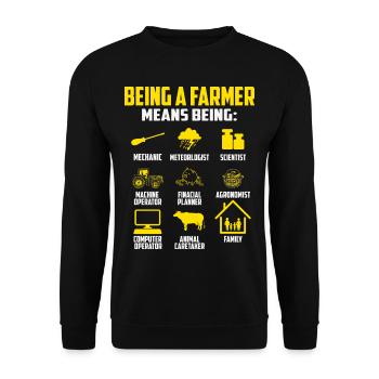 Farmer Family Animal Agriculture Mechanics Trak - Unisex Sweatshirt - black - Front - Alina (178cm) & Michal (187cm)