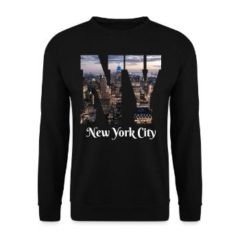 Addicted To New York - Unisex Sweatshirt - black - Front - Alina (178cm) & Michal (187cm)