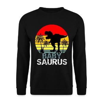 Babysaurus T Rex Dinosaur - Unisex Sweatshirt - black - Front - Alina (178cm) & Michal (187cm)