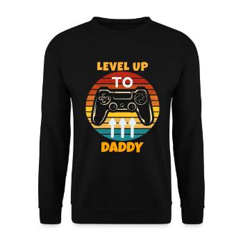 Leveled Up To Daddy - Unisex Sweatshirt - black - Front - Alina (178cm) & Michal (187cm)