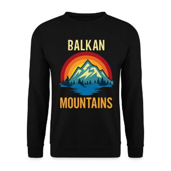 Balkan Mountains Sunset - Unisex Sweatshirt - black - Front - Alina (178cm) & Michal (187cm)