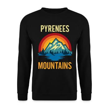 Pyrenees Mountains Sunset - Unisex Sweatshirt - black - Front - Alina (178cm) & Michal (187cm)