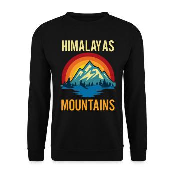 Himalaya-Gebirge Sonnenuntergang - Unisex Pullover - Schwarz - Vorne - Alina (178cm) & Michal (187cm)