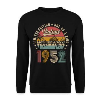 Millésime 1952 Vintage Rétro Anniversaire Cadeau - Sweat-shirt Unisexe - noir - Devant - Alina (178cm) & Michal (187cm)