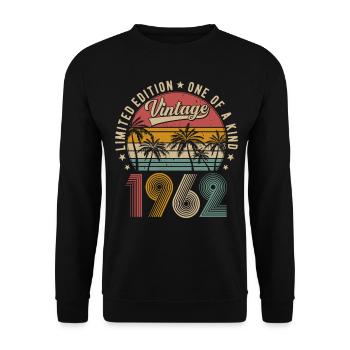 Millésime 1962 Vintage Rétro Anniversaire Cadeau - Sweat-shirt Unisexe - noir - Devant - Alina (178cm) & Michal (187cm)