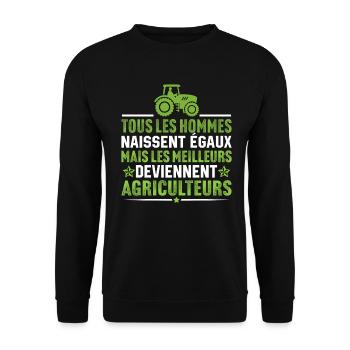 les meilleurs deviennent agriculteurs - Sweat-shirt Unisexe - noir - Devant - Alina (178cm) & Michal (187cm)