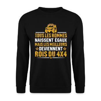 les meilleurs deviennent rois du 4x4 pilote de 4x4 - Sweat-shirt Unisexe - noir - Devant - Alina (178cm) & Michal (187cm)