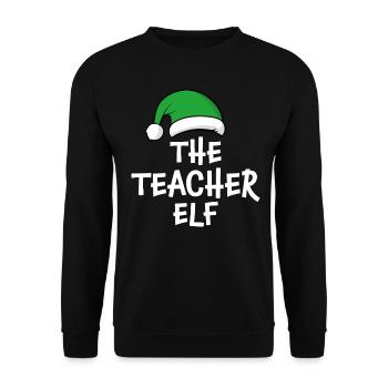 The Teacher Elf - Unisex Sweatshirt - black - Front - Alina (178cm) & Michal (187cm)