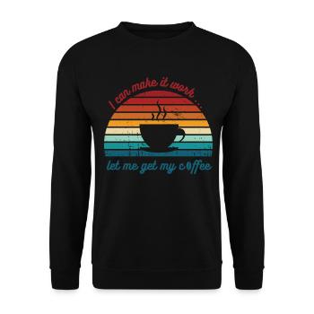 Kaffee wird mir helfen - Unisex Pullover - Schwarz - Vorne - Alina (178cm) & Michal (187cm)