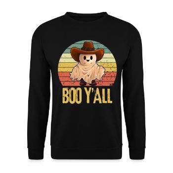 Halloween Ghost Cowboy - Unisex Sweatshirt - black - Front - Alina (178cm) & Michal (187cm)