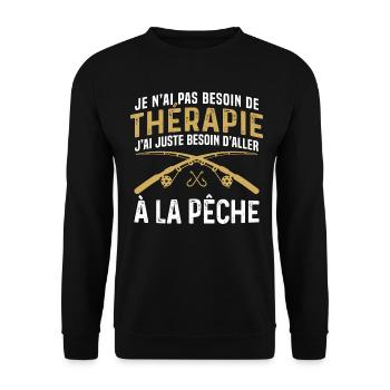 j'ai juste besoin d'aller à la pêche - Sweat-shirt Unisexe - noir - Devant - Alina (178cm) & Michal (187cm)