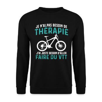 j'ai juste besoin d aller faire du vtt - Sweat-shirt Unisexe - noir - Devant - Alina (178cm) & Michal (187cm)