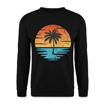 Plage Coucher de soleil - Sweat-shirt Unisexe - noir - Devant - Alina (178cm) & Michal (187cm)