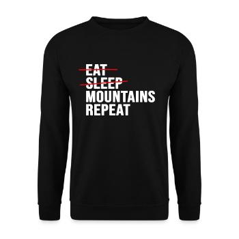 servus Berg alpin Bergwandern Bergsteiger Bergluft - Unisex Pullover - Schwarz - Vorne - Alina (178cm) & Michal (187cm)