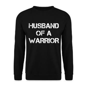 Husband Of A Warrior - Unisex Sweatshirt - black - Front - Alina (178cm) & Michal (187cm)