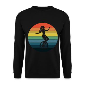 Unicycle Unicyclist Unicycling Unicycling - Unisex Sweatshirt - black - Front - Alina (178cm) & Michal (187cm)