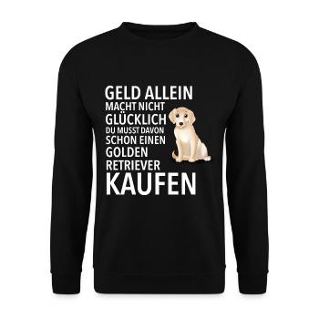 Golden Retriever Glücklich - Golden Retriever - Unisex Pullover - Schwarz - Vorne - Alina (178cm) & Michal (187cm)