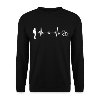 geocache geocaching schnitzeljagd - Unisex Pullover - Schwarz - Vorne - Alina (178cm) & Michal (187cm)