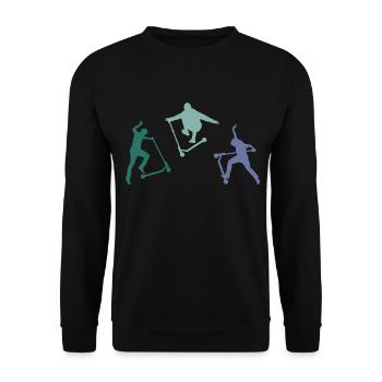 scooter roller e-scooter stuntscooter skatepark - Unisex Pullover - Schwarz - Vorne - Alina (178cm) & Michal (187cm)