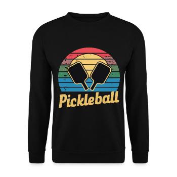 Pickleball für einen Pickleballspieler - Unisex Pullover - Schwarz - Vorne - Alina (178cm) & Michal (187cm)