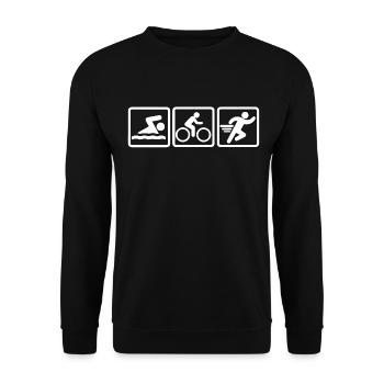 Triathlon - Unisex Sweatshirt - black - Front - Alina (178cm) & Michal (187cm)