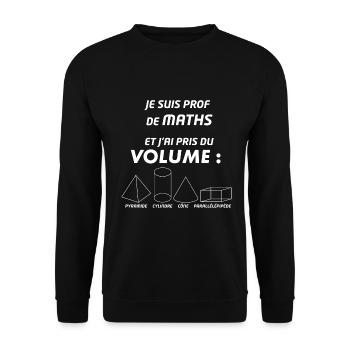 Maths Volume - prof de mathématiques - Sweat-shirt Unisexe - noir - Devant - Alina (178cm) & Michal (187cm)