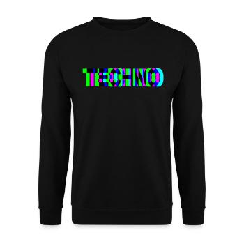 TECHNO DJ Raver EDM Rave Party Geschenk - Unisex Pullover - Schwarz - Vorne - Alina (178cm) & Michal (187cm)