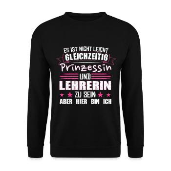lehrerin - Unisex Pullover - Schwarz - Vorne - Alina (178cm) & Michal (187cm)