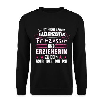Erzieherin Pädagogik Pädagogin Kindergärtnerin - Unisex Pullover - Schwarz - Vorne - Alina (178cm) & Michal (187cm)