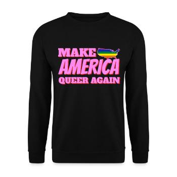 pride america queer gay lesbian love USA ÉTATS-UNIS - Sweat-shirt Unisexe - noir - Devant - Alina (178cm) & Michal (187cm)