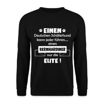 Bernhardiner - Bernhardiner Hund TShirt - Unisex Pullover - Schwarz - Vorne - Alina (178cm) & Michal (187cm)
