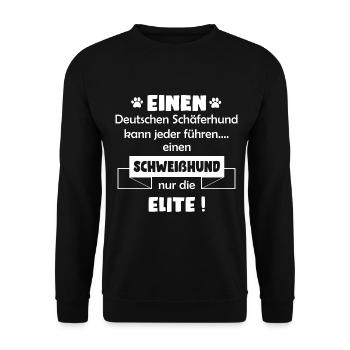 Schweißhund Shirt - Schweißhund Hund TShirt - Unisex Pullover - Schwarz - Vorne - Alina (178cm) & Michal (187cm)