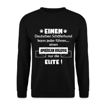 American Bulldog Tshirt - American Bulldog Hund - Unisex Pullover - Schwarz - Vorne - Alina (178cm) & Michal (187cm)