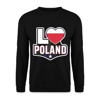 Polen Herz Flagge Stolz Patriotisch Polnisch - Unisex Pullover - Schwarz - Vorne - Alina (178cm) & Michal (187cm)