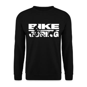 bikejöring zughundesport bike and dog - Unisex Sweatshirt - black - Front - Alina (178cm) & Michal (187cm)
