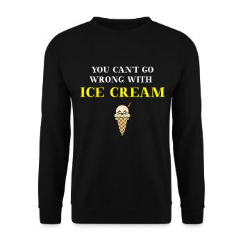 You can't go wrong with ice cream Eis Geschenkidee - Unisex Sweatshirt - black - Front - Alina (178cm) & Michal (187cm)