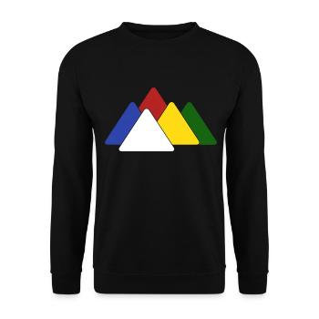 Randonnée en montagne, drapeau de prière du Népal, alpiniste de l'Himalaya - Sweat-shirt Unisexe - noir - Devant - Alina (178cm) & Michal (187cm)