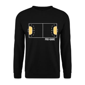 Handball Handballfeld Sprungwurf Handballhalle - Unisex Pullover - Schwarz - Vorne - Alina (178cm) & Michal (187cm)