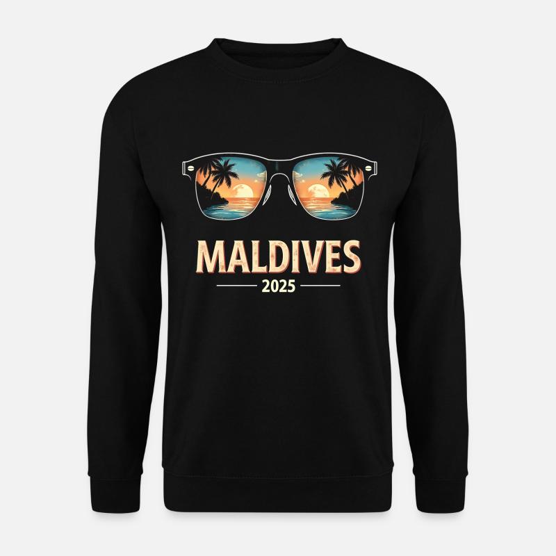 Süße Malediven 2025 Vacay Mermaid Vacation Mom - Unisex Pullover - Schwarz