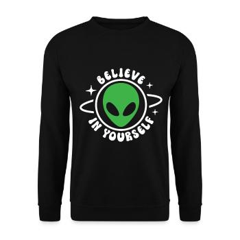 Believe in Yourself - Unisex Sweatshirt - black - Front - Alina (178cm) & Michal (187cm)